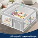 Baby Playpen with Mat 50x50 Inch, Playpen with Colorful Ball for Babies and Toddlers, Baby Play Pen Pin Indoor Play Fence (Mat and Ball Included)