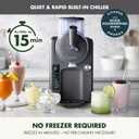 GreenPan Frost Ice Cream Maker & Slushie Machine, Soft Serve, Sorbet, Margaritas, Milkshakes, Frozen Yogurt, No Pre-Freezing, Ready in 15 Mins, 6 Modes, 7 Textures, Self-Cleaning, Family Size, Gray