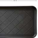 All-Weather Boot Tray - Water-Resistant Plastic Mud Pan, Pet Food Tray, and Outdoor or Indoor Shoe Mat for Entryway by Stalwart (Black)