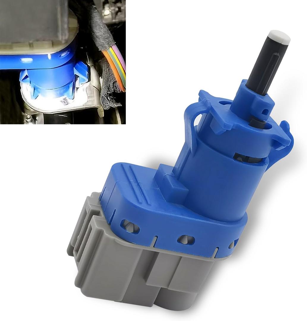 Pack-1 Car Brake Light Switch, Original Standard Replacement 7T4Z13480AA 8T4T96854M 8T4Z13480A, Standard 4 Pin Brake Pedal Modification Switch, Compatible with Specific Models (Blue & Gray)