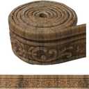 WADILE 90" x 3.1" Peel Stick Foam Molding Trim Self Adhesive, Crown Molding Wallpaper Border Flexible, 3D Wall Edging Lines Foam Baseboard, Wall Trim for Home, Brown, 2PC