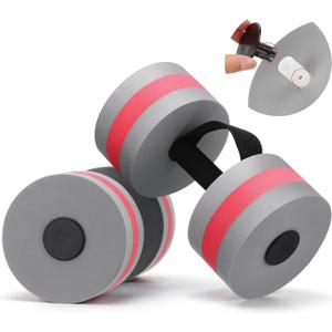 Soulchen Pool Exercise Equipment Water Dumbbells Pool Resistance Aerobic Weights EVA Foam Dumbbell with Handle Strip for Aqua Therapy Water Aerobics Weight Loss Fitness