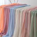 Keketoarrange Pink Mothers Day Cheesecloth Table Runner Spring Boho Rustic Gauze 120 inch 10FT Cheese Cloth Runner for Wedding Baby Shower Bridal Birthday Tea Party Summer Home Decorations
