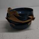 KooK Ceramic Large Pasta Bowls, Microwave and Dishwasher Safe, Great for Soups and Salads, Shallow Serving Bowls, Glossy Porcelain, 47 oz, Set of 4, Navy Blue