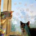 48PCS Shamrock Window Decals for Bird Strikes Anti Collision Decals to Save Birds from Collisions,Non Adhesive Reusable Vinyl Rainbow Window Stickers