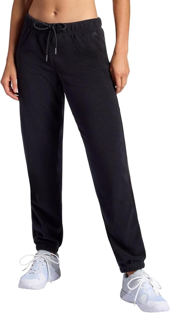 Head Women's Recover Poly Fleece Jogger, Relaxed Fit, Heavyweight Fleece Material (Black, M)