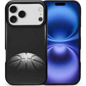 SmaMZ for iPhone 17 Pro Case, TL2 Basketball Shockproof Rugged Cover Dual Layer Soft TPU Hard PC Bumper Case Design for iPhone 17 Pro