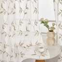 Sheer Curtains 2 Panels Set, Decorative Embroidered Leaf Design, Rod Pocket Light-Filtering Window Treatments for Living Room Bedroom, 54" W x 84" L