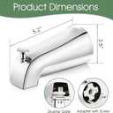 Bathtub Faucet Replacement with Diverter,Easy to Install American Standard Tub Spout for 1/2" Copper Water Tube with Install Tool (Chrome)
