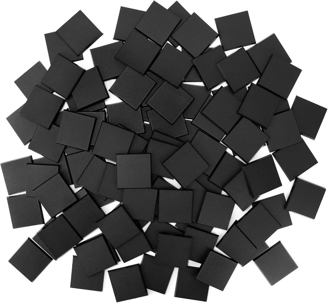 60PCS 50mm/1.97inch Textured Plastic Black Square Miniature Bases, Model Base for Gaming Miniatures or Wargames Table Top Games