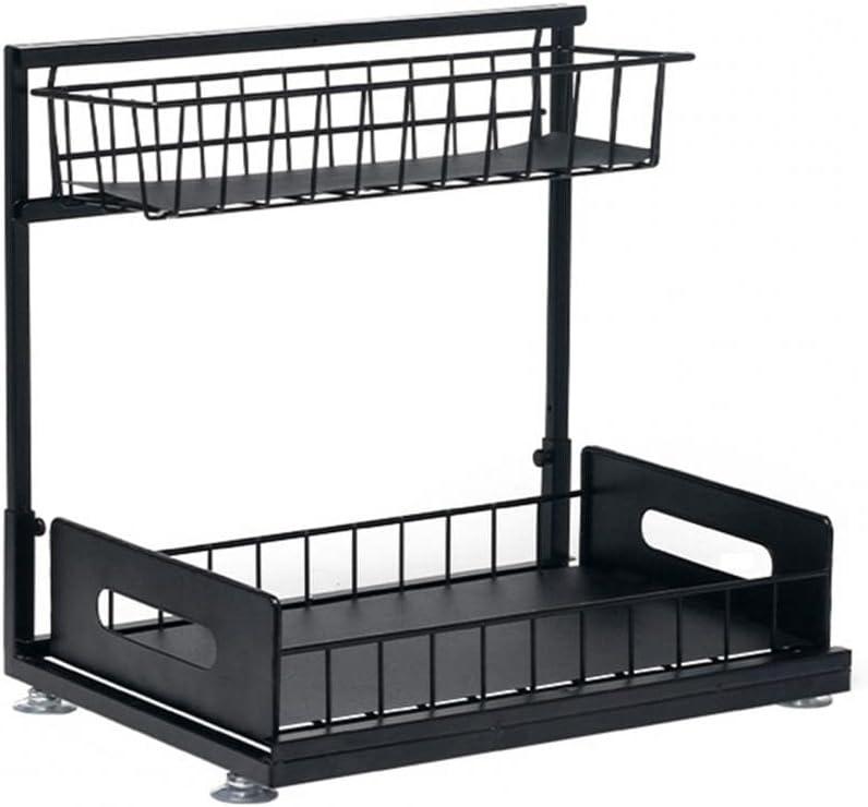 TONYS FINEST Under Sink Organizer Pull Out Cabinet 2-Tier Bathroom Kitchen Organizer