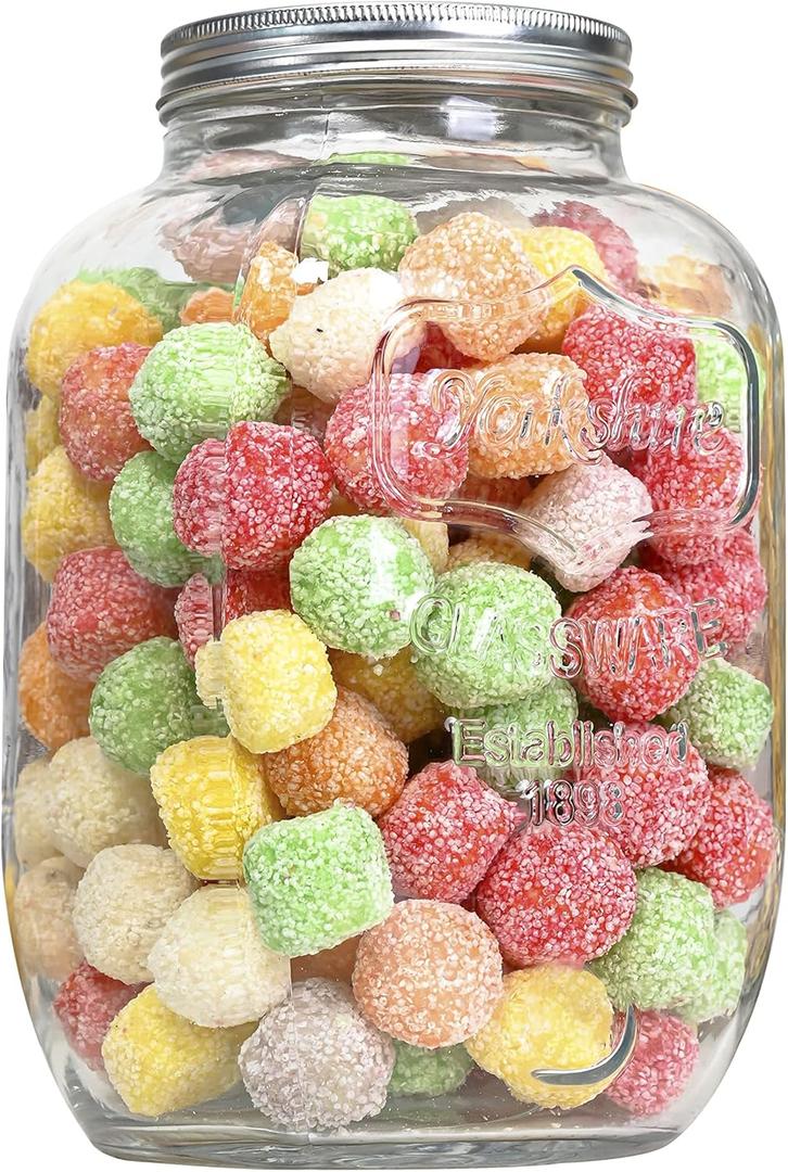 Large Capacity Mason Jar, 1 Gallon Wide Mouth Glass Cookie Jar, Food Container with Screw-on Metal Lid (1PC)