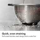 OXO Good Grips Stainless Steel Colander, 5 qt. Capacity, Strainer with Non-Slip Handles, Kitchen Colander for Pasta and Vegetables, Nesting Stainless Steel Strainer and Sieve