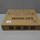 Apasiri Cat House Scratch-Resistant: Indoor Warm Enclosed Felt Bed Cave with Hanging Ball Toy, No-Tool Assembly Hideaway for Anxious Cats & Kittens, 13.4x13.4x9.85 Inch Interior (Beige1)