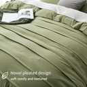 Oli Anderson Sage Green Duvet Cover King Size - Pleated King Duvet Cover, 3PCS Soft and Breathable Textured Bedding Set with Zipper Closure (Sage Green, 104"x90")