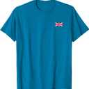 UK T Shirt Women Men Kids Left Chest Union Jack British Flag T-Shirt, Size 2XL