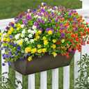 Colorful Artificial Flowers for Outdoors, 10 Bundles Realistic Spring Outdoor Fake Silk Flowers, UV Resistant Faux Flowers & Plants Outside for Porch,Pot,Window Box Filler Planter Decor(MixColors)