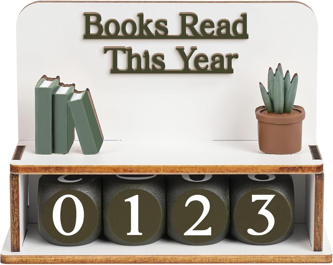 Books Read This Year Counter Valentines Day Gifts For Women Readers, Personalized Book Counter Tracker Bookshelf Decor, Bookish Gifts Accessories For Book Lovers, Bookworm, Bookclub Stocking Stuffers (Dice - Green)