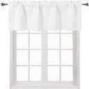 DWCN Valance for Kitchen Solid Rod Pocket Window Treatments Curtain Valances for Kitchen Bathroom Windows 52x18 inch Long, 1 Panel White