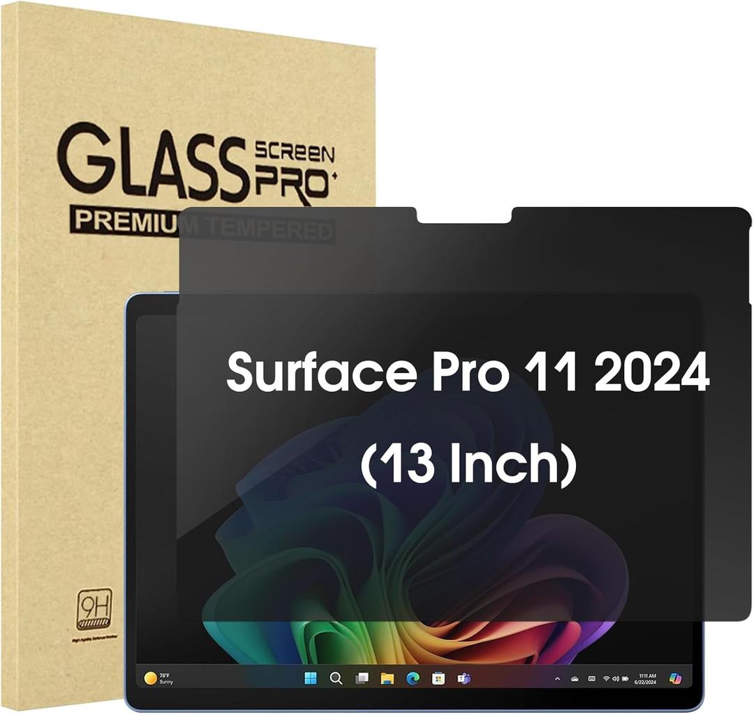 ProCase Privacy Screen Protector for Surface Pro 11 13 Inch 2024, Anti-Spy Tempered Glass Film Guard for 13" Surface Pro 11 2024 Release