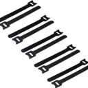Zip Ties 20/60/100pcs Releasable Soft Nylon Strap Reusable Cable Ties Organizer Tool Velcro Self-Adhesive Tapes For Home(Black,60pcs)