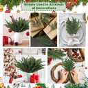 50PCS Christmas Norfolk Pine Branches, 6 Styles Artificial Christmas Norfolk Branches Artificial Greenery Real Touch Pine Needle Branches Stems Sprigs for Xmas DIY Making Garland Wreath Home Decor