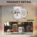 Coquette Pink Bow Hydrangea Spring Floral Porcelain Mug, Pretty Plant Lady Coffee Cup Mugs Gifts for Women, Summer Ceramic 11 oz Coffee Mug Cups