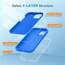Miracase Designed for iPhone 13 Case, with Tempered Glass Screen Protector, [Soft Anti-Scratch Microfiber Lining], Shockproof Liquid Silicone Rubber Phone Case for 13 6.1 inch, Mediterranean Blue