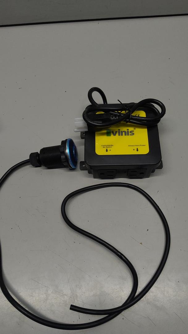 Garbage Disposal Air Switch Kit Dual Outlet Sink Top Waste Disposal Stainless Steel Polished On/Off Air Button Food and Waste Disposals Part by Ivinis, UL Listed