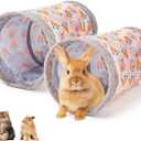 ZENFUN 2 Packs Guinea-Pig Rabbit Tunnel Pet Fun Tunnel, Bunny Tunnel,Tube Pet Hideaway, Bunny Hamster Hideout Small Animal Activity Tunnels Hideaway Accessories for Dwarf Rabbits Kitty