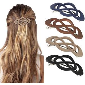 Vintage French Barrette Clips - 4 Pack Hair Accessories for Women & Girls, Thick to Thin Hair