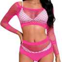 DITSONEO Sexy Lingerie for Women Naughty Fishnet Lingerie Set Bodysuit Outfits Teddy Babydoll Erotic Fishing net Outfits, One Size