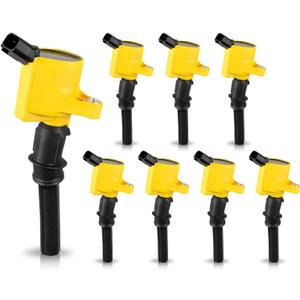 ENA Yellow Set of 8 Ignition Coil Pack Compatible with Lincoln Mercury Ford Mustang Crown Victoria E150 E250 Expedition Explorer F150 F250 F350 F450 F550 Navigator 4.6L 5.4L V8 Replacement for DG508