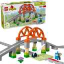 LEGO DUPLO Town Train Bridge and Tracks Expansion Set - 10 Extra Pieces of Train Tracks - Preschool and Toddler Train Set, Ages 2+ - Building Toy for Boys and Girls - 10426, 6.00 x 41.00 x 9.50 inches