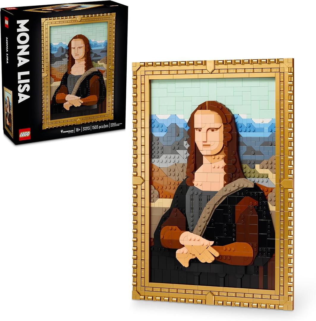 LEGO Art Mona Lisa Building Set - Leonardo da Vinci Wall Display, Ages 18+ - DIY Crafts for Men, Women - Great for Puzzle Lovers - Birthday Gift Idea - Includes Detachable Frame - 31213