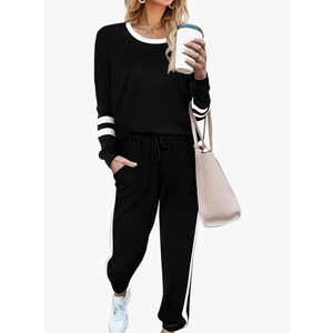 Aloodor Sweatsuit for Women 2 Piece Outfits for Womens Crewneck Sweatshirts Pullover XS