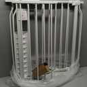 Extra Wide Baby Gate with Door Pressure Mounted 71.65-76.38 Inch,Child Baby Gates for Doorways No Drilling,Walk Through Dog Gate Indoor for The House Kitchen Stairs,White