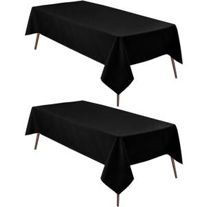 Hiasan 2 Pieces Black Tablecloth Square - Waterproof and Wrinklr Resistant Washable Polyester Fabric Table Cloth for Dining Room and Outdoor Use, 30 x 30 Inch