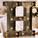 OYCBUZO Golden Black Led Marquee Letter - Industrial, Vintage Style Light Up Alphabet Letter Sign for Cafe Wedding Birthday Party Christmas Lamp Home Bar Initials Decor - H