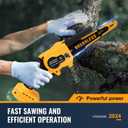 Cordless Mini Chainsaw 8 Inch for Dewalt 20V MAX Battery Powered (NO Battery), Electric Chainsaw, Cordless Hand Chainsaw, Portable Small Rechargeable Pruning Chain Saw for Wood Cut Tree Trimming