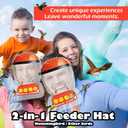 Hummingbird Feeder Helmet | Hands-Free Outdoor Bird Feeder | 4 Spill-Resistant Ports | Adjustable Headband | Lightweight & Durable PVC, 2 in 1