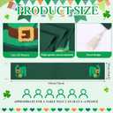Boao St Patricks Day Table Runner 13 x 72 Inch Green 3D Embroidered Thick Canvas Decor Leprechaun Top Hat Clover Table Runner Irish Festival Home Decoration for Holiday Party Kitchen Party