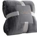 TASTHROW Large Flannel Fleece Throw Blanket, 90x90 Inch - Cozy Lightweight Thick Blanket - All Seasons Suitable for Women, Men and Kids (Grey)