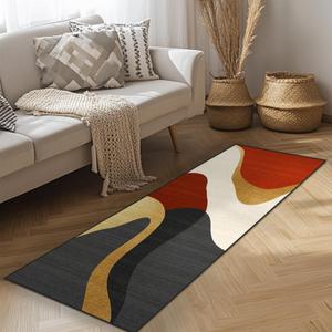 Baegopa Red Black Area Rug 8x10 Washable Large Gold Rugs for Living Room | Abstract Modern Beige Soft Non-Slip Low-Pile Carpet for Bedroom Game Playroom Nursery Dorm Apartment Backyard Porch Decor
