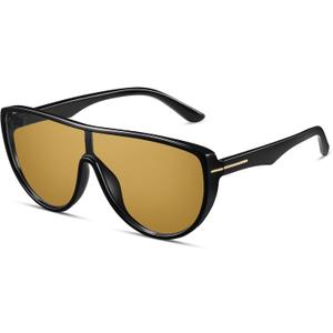 Oversized Aviator Sunglasses for Women, Retro Shield 70s Vintage | big round sun glasses trendy, fashion accessory, CL013