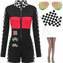EBYTOP Halloween Race Car Driver Costume Women - Sexy Jumper for Talladega Nights Costume (Size S, Black)