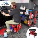 Durable Mechanic Stool Chair with Wheels, Heavy Duty Garage Shop Stool On Wheels, Rolling Stool Car Detailing Creeper Seat with Tool Tray for Workshop, Auto Repair Shop and Home