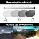 Myiaur Polarized Photochromic Z87 Sunglasses for Men, Day and Night Safety Sun Glasses UV 400 Protection (A3 Silver Frame Photochromic Grey Lens)