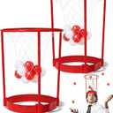 Novelty Place Head Basketball Hoop Party Game Set for Kids & Adults - Adjustable Basketball Headband with 20 Balls - Red & White