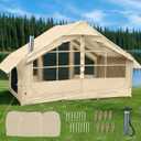 Inflatable Camping Tents, Easy Setup Blow up Tent with Hand Pump, 2-4 Person, Glamping Tents with Stove Jack, Tent with Skylight, Waterproof, 4 Season, 118*87*79"
